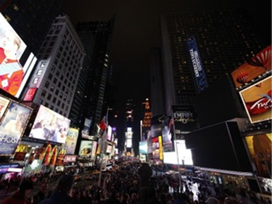 The digital billboards on Times Square, which can be a hazard for drivers and for the environment