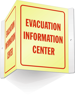 Evacuation Information Center Projection Sign from SmartSign