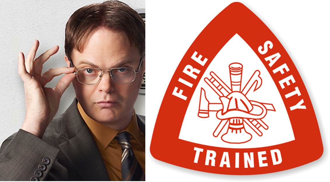 Dwight Schrute and Fire Safety Training Decal