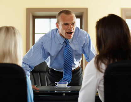 workplace bullying yelling man