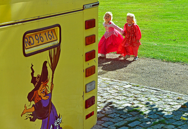 Child near bus