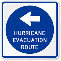 Hurricane Evacuation Route Signs