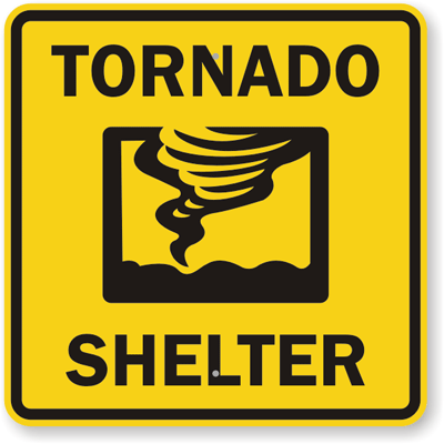 tornado shelter sign