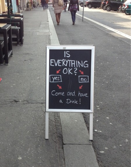 funny bar sidewalk sign