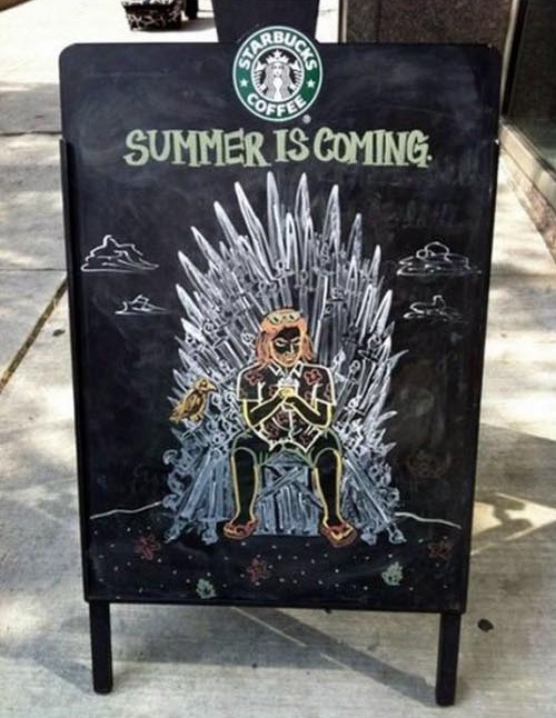 Game of Thrones Starbucks coffee chalkboard sign