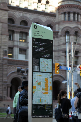 Prototype of Toronto wayfinding sign