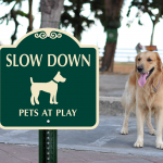 Designer Dogs at Play Signs Are Perfect Accessories for Pet Friendly Neighborhoods